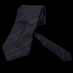Vtg 90s Y2k Kenneth Cole Wide Silk Tie With Colorful Dotted Diagonal Pattern